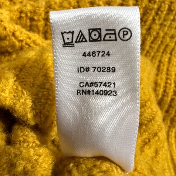 Like new LOU & GREY Mustard Yellow V-Neck Drawstring Side Sweater Size M… - Picture 6 of 9